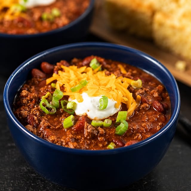 Bowl Of Beef & Bean Chili.